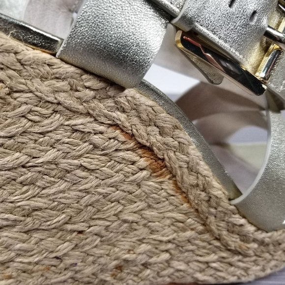MICHAEL Kors Giovanna Platform Wedge Espadrille Sandals, Gold, Womens Size 5.5 M - Picture 13 of 14